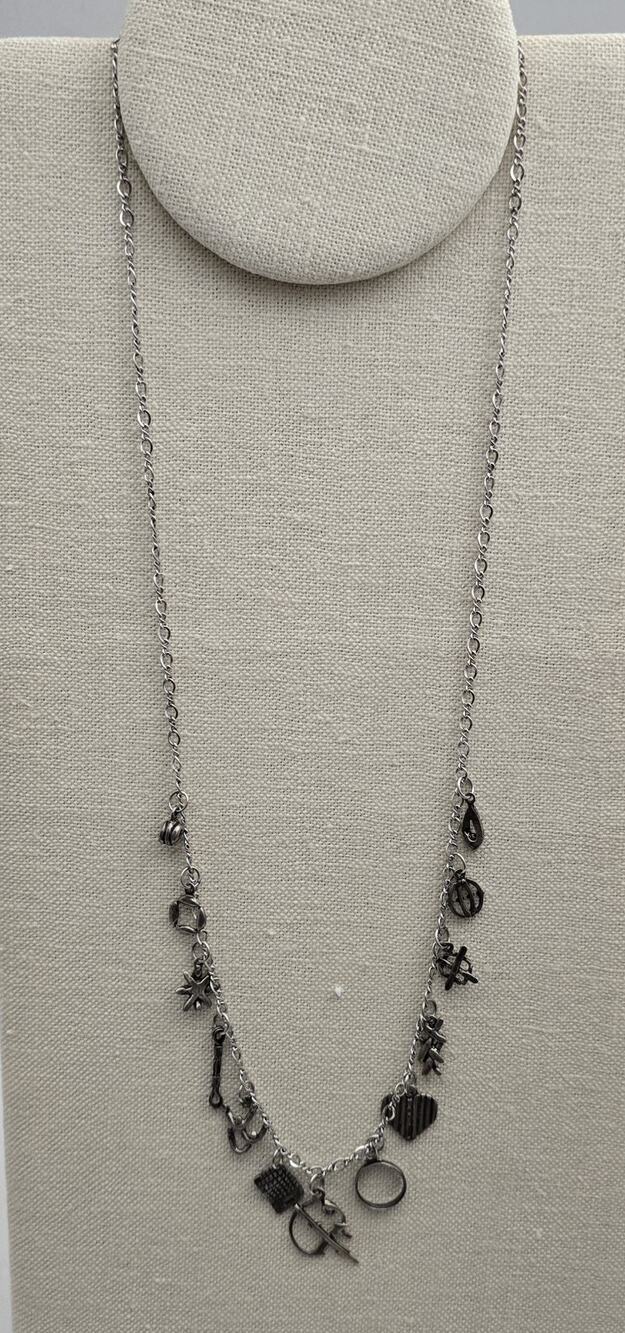 James Avery Sterling Charm Chain Necklace 24" w/13 Vintage Charms Sterling